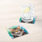 Niedlicher Hund nah Mini-Zwischenablage Rechteckiger Pappuntersetzer (Vor Ort)