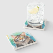 Niedlicher Hund nah Mini-Zwischenablage Steinuntersetzer (Seitenansicht)