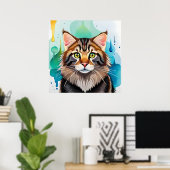 Niedlicher Hund nah Poster (Heimbüro)