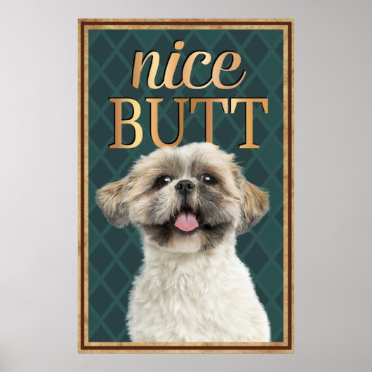 Niedlicher Hund Nice Hintern Bad Poster (Vorne)