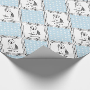Niedlicher Hund OES Mama Alte Englische Schafhunde Geschenkpapier