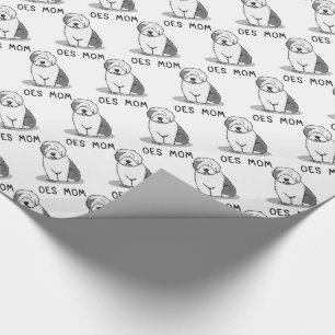 Niedlicher Hund OES Mama Alte Englische Schafhunde Geschenkpapier