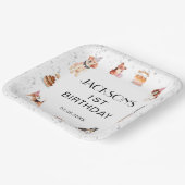 Niedlicher Hund Paw-Party Birthday Square Pappteller (Gewinkelt)