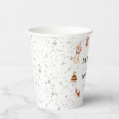 Niedlicher Hund Paw-Party Geburtstag Pappbecher (Rechts)