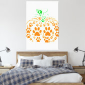 Niedlicher Hund Paw Pumpkin Hund Lover Gaben Hallo Leinwanddruck (Insitu (Schlafzimmer))