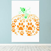 Niedlicher Hund Paw Pumpkin Hund Lover Gaben Hallo Leinwanddruck (Insitu (Holzboden))
