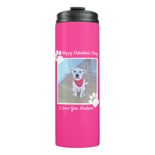 Niedlicher Hund Paws Rosa Valentinstag 1 Foto Ther Thermosbecher