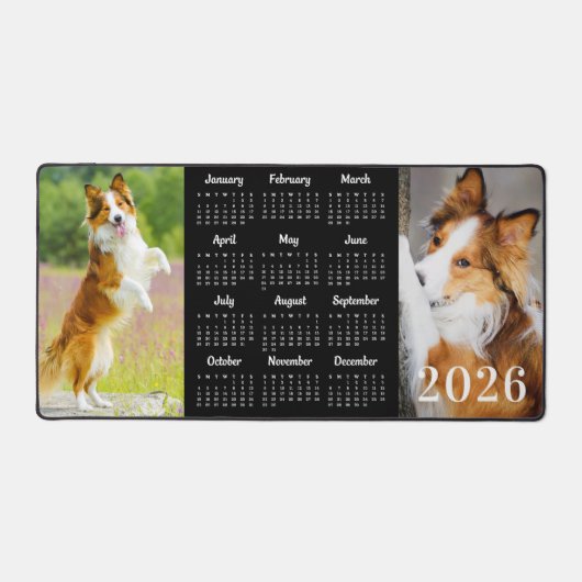 Niedlicher Hund Personalisiert 2 Einfaches Foto 20 Schreibtischunterlage (Vorderseite)