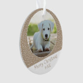 Niedlicher Hund Pet Star Muster Foto Weihnachtskuh Ornament (Vorderseite)