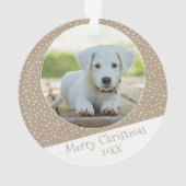 Niedlicher Hund Pet Star Muster Foto Weihnachtskuh Ornament (Rückseite)