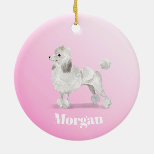 Niedlicher Hund Pink Persönlich Keramik Ornament (Hinten)