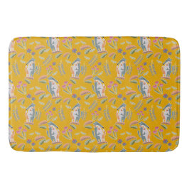 Niedlicher Hund Podenco und Galgo Floral Mustard Badematte