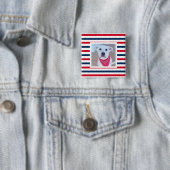 Niedlicher Hund Red White Stripes Patriotisches Fo Button (Beispiel)