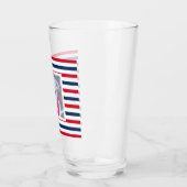 Niedlicher Hund Red White Stripes Patriotisches Fo Glas (Links)