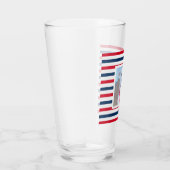 Niedlicher Hund Red White Stripes Patriotisches Fo Glas (Rechts)