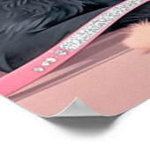 Niedlicher Hund Rosa Bling Hund Mama Poster (Ecke)