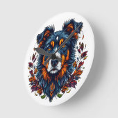 Niedlicher Hund Runde Wanduhr (Winkel)