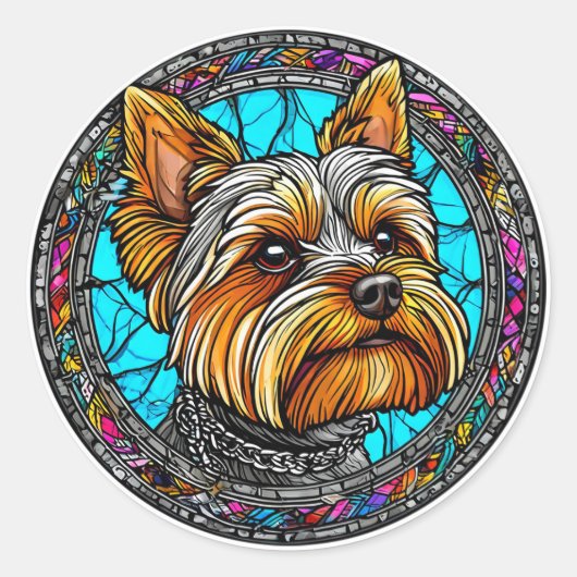 Niedlicher Hund Runder Aufkleber (Vorderseite)