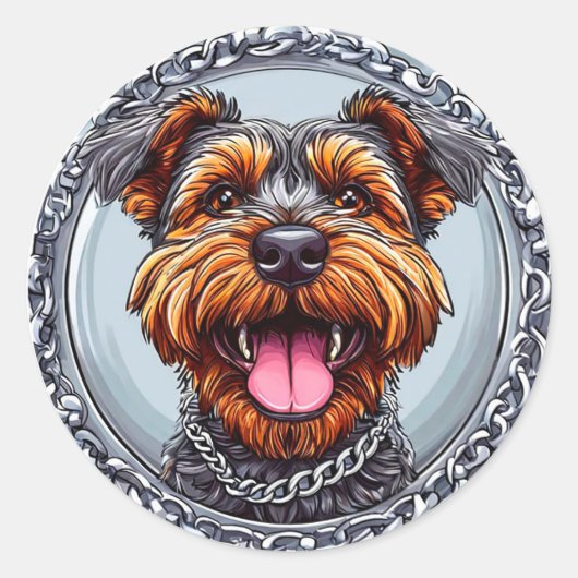 Niedlicher Hund Runder Aufkleber (Vorderseite)