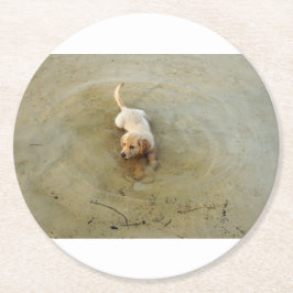 niedlicher Hund Runder Pappuntersetzer
