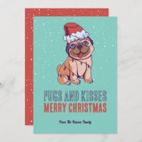 Niedlicher Hund Santa Möpsen und Kisses Frohe Weih