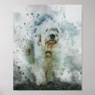 niedlicher Hund schöne Aquarellmalerei Poster