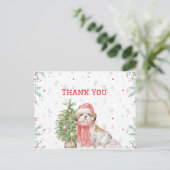 Niedlicher Hund Shihtzu Santa Cap Weihnachten Viel (Stehend Vorderseite)