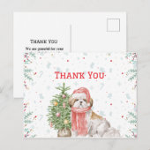Niedlicher Hund Shihtzu Santa Cap Weihnachten Viel (Vorne/Hinten)