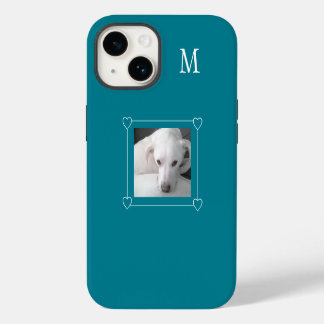 Niedlicher Hund-Single mit einem Foto, anfangs Aqu iPhone 14 Hülle
