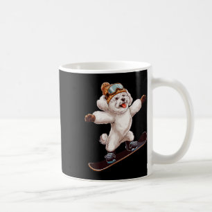 Niedlicher Hund Snowboarden Wintersport Männer Fra Kaffeetasse