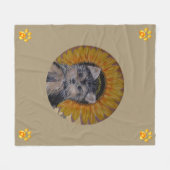 Niedlicher Hund, Sonnenblume und Goldpaws Fleece B (Vorderseite (Horizontal))