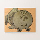 niedlicher Hund spielt braunen Mops Puzzle (Horizontal)