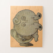 niedlicher Hund spielt braunen Mops Puzzle (Vertikal)