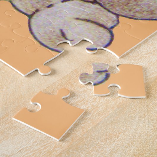 niedlicher Hund spielt braunen Mops Puzzle (Seite)