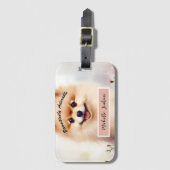 Niedlicher Hund, Spitz Gepäckanhänger (Vorderseite Vertikal)