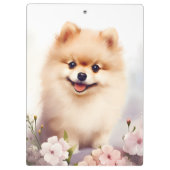 Niedlicher Hund, Spitz Klemmbrett (Rückseite)