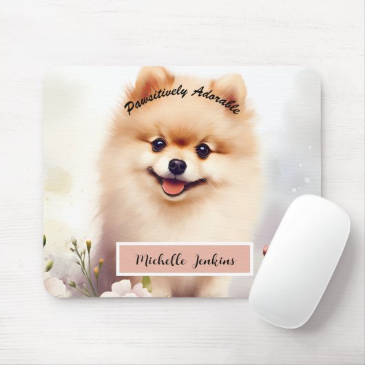 Niedlicher Hund, Spitz Mousepad (Mit Mouse)