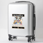 Niedlicher Hund stolpert, ich bin positiv, dass du Aufkleber (Koffer)