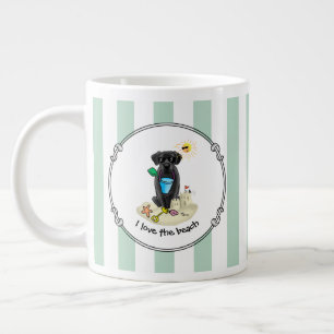 Niedlicher Hund - Summer Beach Black Labrador Retr Jumbo-Tasse