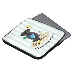Niedlicher Hund - Summer Beach Black Labrador Retr Laptopschutzhülle