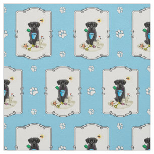 Niedlicher Hund - Summer Beach Black Labrador Retr Stoff
