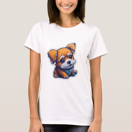 niedlicher Hund T-Shirt (Vorderseite)