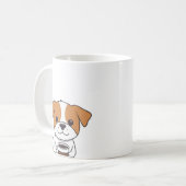 Niedlicher Hund trinken Kaffee Tasse (Vorderseite Links)