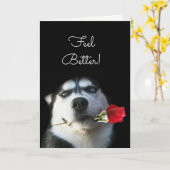 Niedlicher Hund und Blume fühlen sich besser erhal Karte (Gelbe Blume)