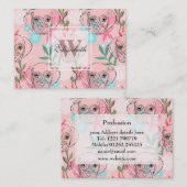 Niedlicher Hund und Blume Pink Creative Art Visitenkarte (Vorne/Hinten)
