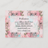 Niedlicher Hund und Blume Pink Creative Art Visitenkarte (Rückseite)