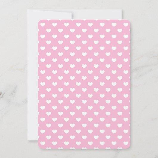 Niedlicher Hund und Herz Pink Baby Dusche Einladung (Rückseite)