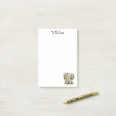 Niedlicher Hund und Individuelle Name, einfach Per Post-it Klebezettel (Auf Schreibtisch)