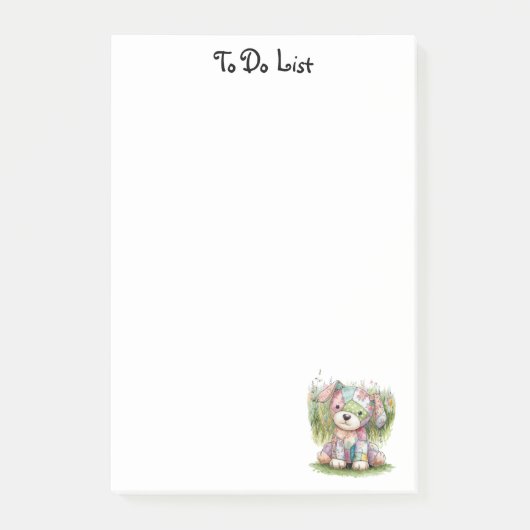 Niedlicher Hund und Individuelle Name, einfach Per Post-it Klebezettel (Vorderseite)