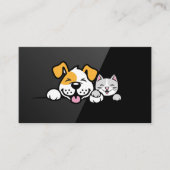 Niedlicher Hund und Katze lächeln Visitenkarte (Vorderseite)
